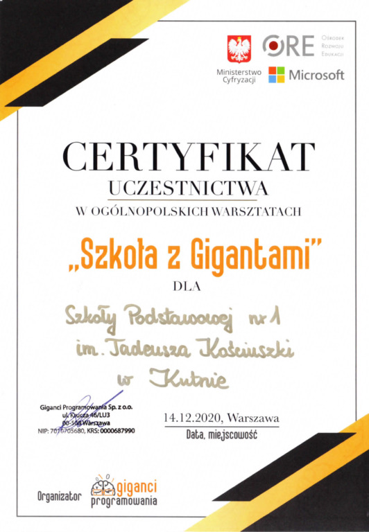 CERTYFIKAT